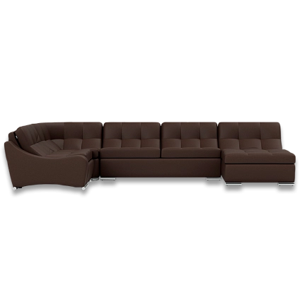 Трехместный угловой диван из кожи
